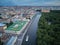 Aerial view of Fontanka River and Summer Garden, Saint Petersburg