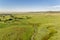 Aerial view of foothills prairie in Colorado