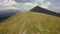 Aerial view of the footpath in the Carpathian Mountains