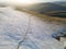 Aerial view of a footpath leading to the summit of Corn Du and Pen-y-Fan in the Brecon Beacons