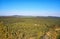 Aerial view of the forest with blue sky in the background