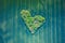 Aerial view of forest heart in the green fields. Natural Love Valentine Symbol