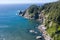 Aerial View Forest and Rocky Oregon Coastline