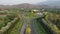 Aerial view formal garden in Royal Park Ratchaphruek at Chaingmai, Thailand.