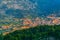 Aerial view of Fornalutx town in Serra Tramuntana mountains, Mallorca, Spain