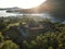 Aerial view of Fort Belgica With Banda Neira ocean In Background. Maluku, Indonesia, April 13, 2024