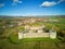 Aerial view of the fort Bzovik during autumn