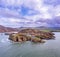 Aerial view of Fort Dunree and Lighthouse, Inishowen Peninsula - County Donegal, Ireland