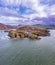 Aerial view of Fort Dunree and Lighthouse, Inishowen Peninsula - County Donegal, Ireland