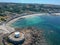 Aerial view Fort grey, West coast of Guernsey.