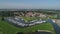 Aerial view of the fortified city of Willemstad, Moerdijk in the Province of Noord-Brabant, Netherlands. Star fortifications were