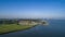 Aerial view of the fortified city of Willemstad, Moerdijk in the Province of Noord-Brabant, Netherlands. Star fortifications were