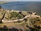 Aerial view on fortress Akkerman which is on the bank of the Dniester estuary, in Odessa region.