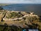 Aerial view on fortress Akkerman which is on the bank of the Dniester estuary, in Odessa region.