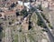 Aerial view Forum of Caesar, Rome Italy