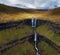 Aerial view of the Fossa Waterfall on island Bordoy in the Faroe Islands