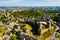 Aerial view of Fougeres town with ancient castle, France