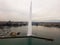 Aerial view of the fountain on the Lake Leman. Geneva