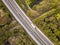 Aerial view of four lane motorway