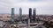 Aerial view of four Towers Business Area (Cuatro Torres) in Madrid, Spain
