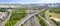 Aerial view of  freeway interchange in kaohsiung city.