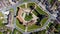 Aerial view of the French castle of Blandy les Tours in Seine et Marne