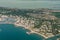 Aerial View of french coastline around city La Grande-Motte