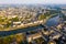 Aerial view of french commune Chateau-Gontier, Mayenne