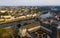 Aerial view of french commune Chateau-Gontier, Mayenne