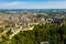 Aerial view of French town of Fougeres, Brittany