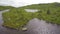 Aerial view of freshwater lake in the mountain