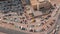 Aerial view full cars at large outdoor parking lots timelapse in Dubai, UAE.