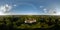 aerial view full hdri seamless spherical 360 panorama over old abandoned medieval castle in equirectangular projection ready for