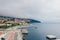 Aerial view of the Funchal old town - the capital of Madeira island during cloudy weather.