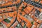 Aerial view of the Funchal old town - the capital of Madeira island during cloudy weather.