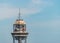 Aerial view of funicular tower in Barcelona city