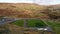 Aerial view of GAA pitch in Glencolumbkille in County Donegal, Republic of Irleand