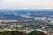 Aerial view of Gaborone city downtown spread out over the savannah, Gaborone, Botswana, Africa, 2017