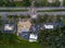 Aerial view of a gas station in Daphne, Alabama after hurricane Sally