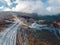 aerial view of gemba mountain carpathian ukraine