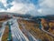 aerial view of gemba mountain carpathian ukraine