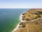 Aerial view of Generals' Beaches. Black Sea, Crimea.