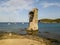 Aerial View of the Genovese Tower, Tour Genoise, Cap Corse Peninsula, Corsica. Coastline. France