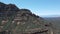 Aerial view of geological formations in Sedona desert town, Arizona, in daylight