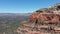 Aerial view of geological formations in Sedona desert town, Arizona, in daylight