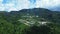 aerial view of a geothermal power plant in the mountains. Volcano energy