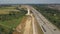 Aerial view of a German Autobahn with construction works