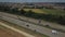 Aerial view of a German Autobahn with construction works