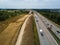 Aerial view of a German Autobahn with construction works