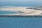 Aerial view German island Dune with seals at the beach